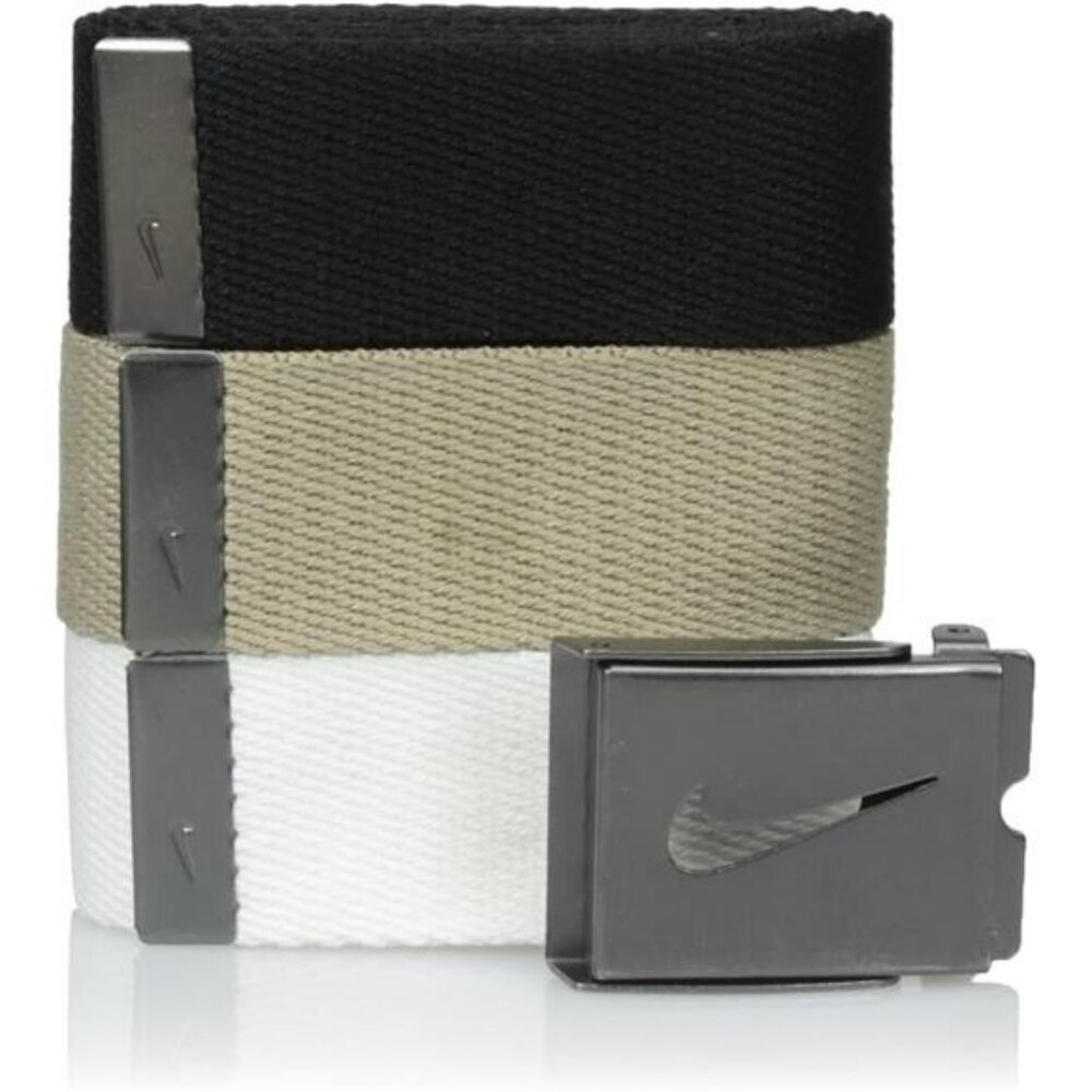 Mens Adjustable Golf Belt 3 Pack Web Canvas Waist Strap Fits Up To Size 42